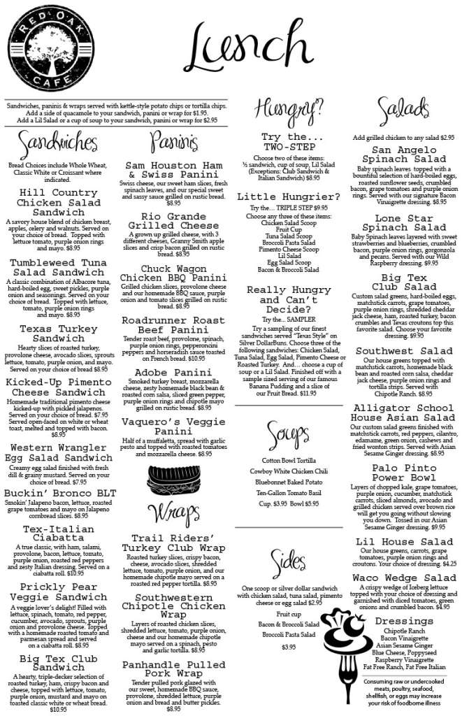 Lunch Red Oak Cafe League City TX